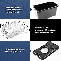 Vista 2 de Freidora de inmersión eléctrica Elite Gourmet EDF2100 con cesta removible, temperatura ajustable, tapa con ventana de visualización y filtro