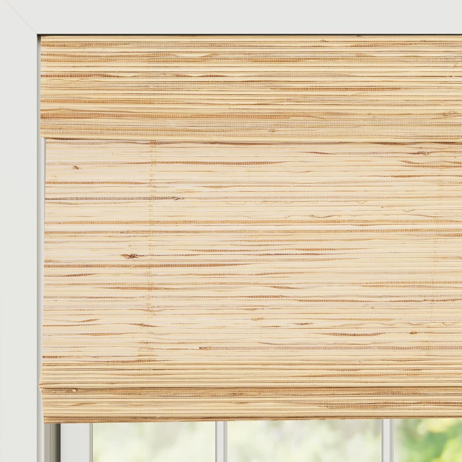 Bamboo Roman Shades,Oak Custom Cordless Woven Wood Shades, Light Filtering Natural Bamboo Shades for Doors, Indoor Windows