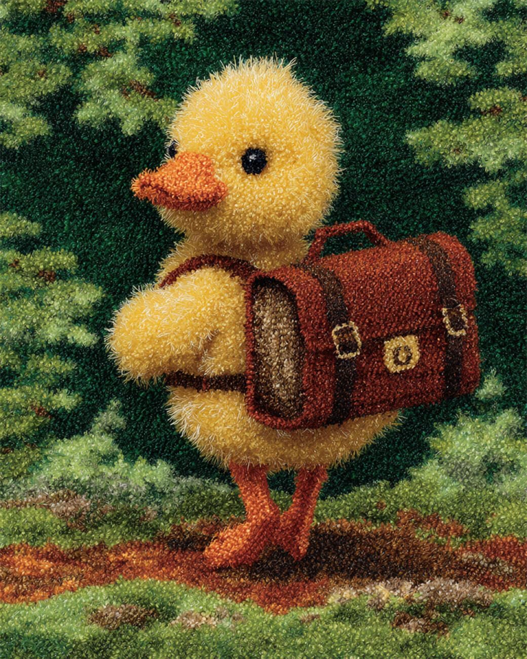 AxiangziK Animal DIY Latch Hook Rug Kits Cartoon Duck Latch Hook Kits Rug DIY for Family Friends Needlework Cross Stitch Set Crafts Gifts 39x55in