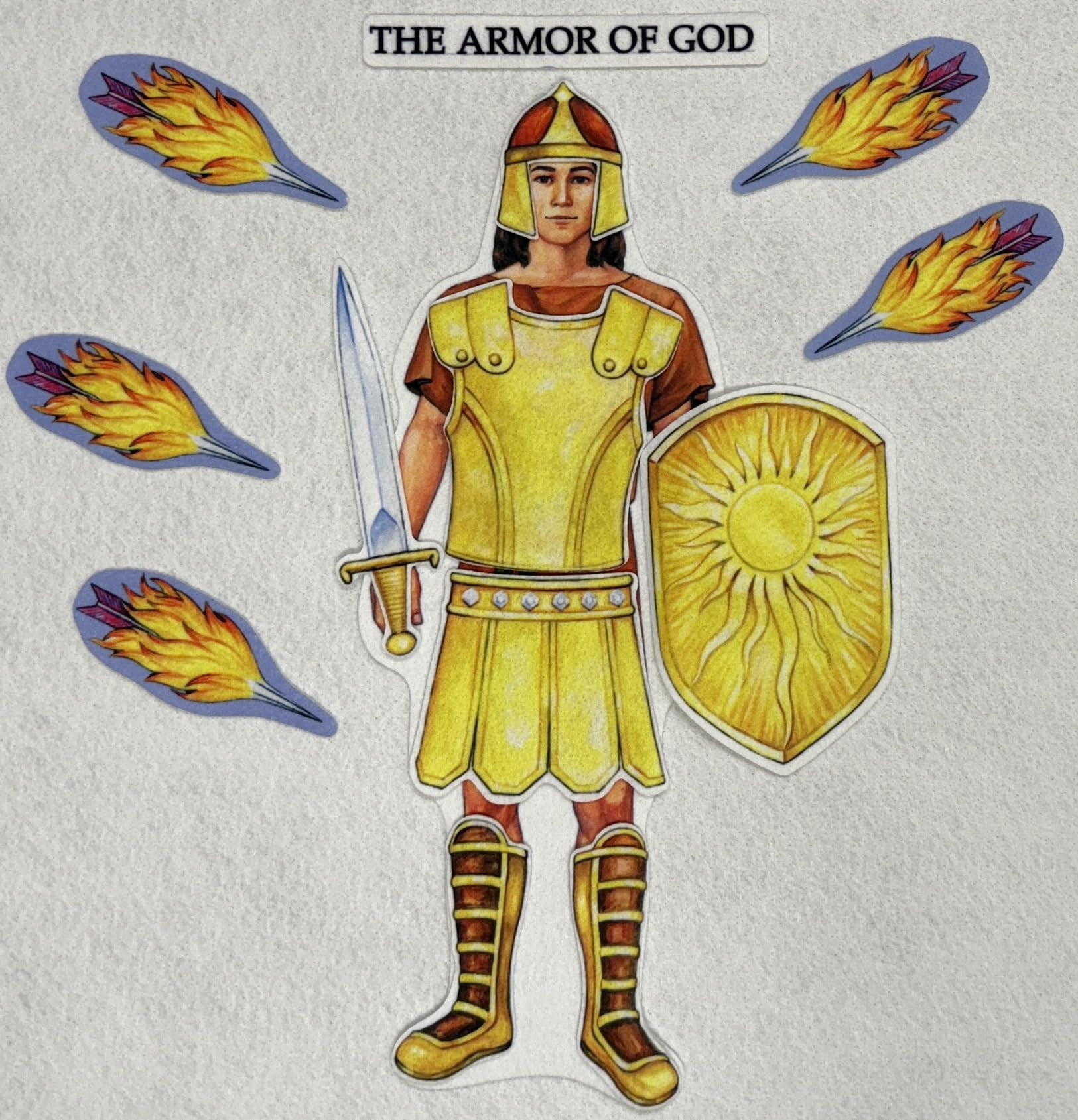 Armor of God Felt Set for Flannel Boards- 12" Figure + Lesson Guide- Precut