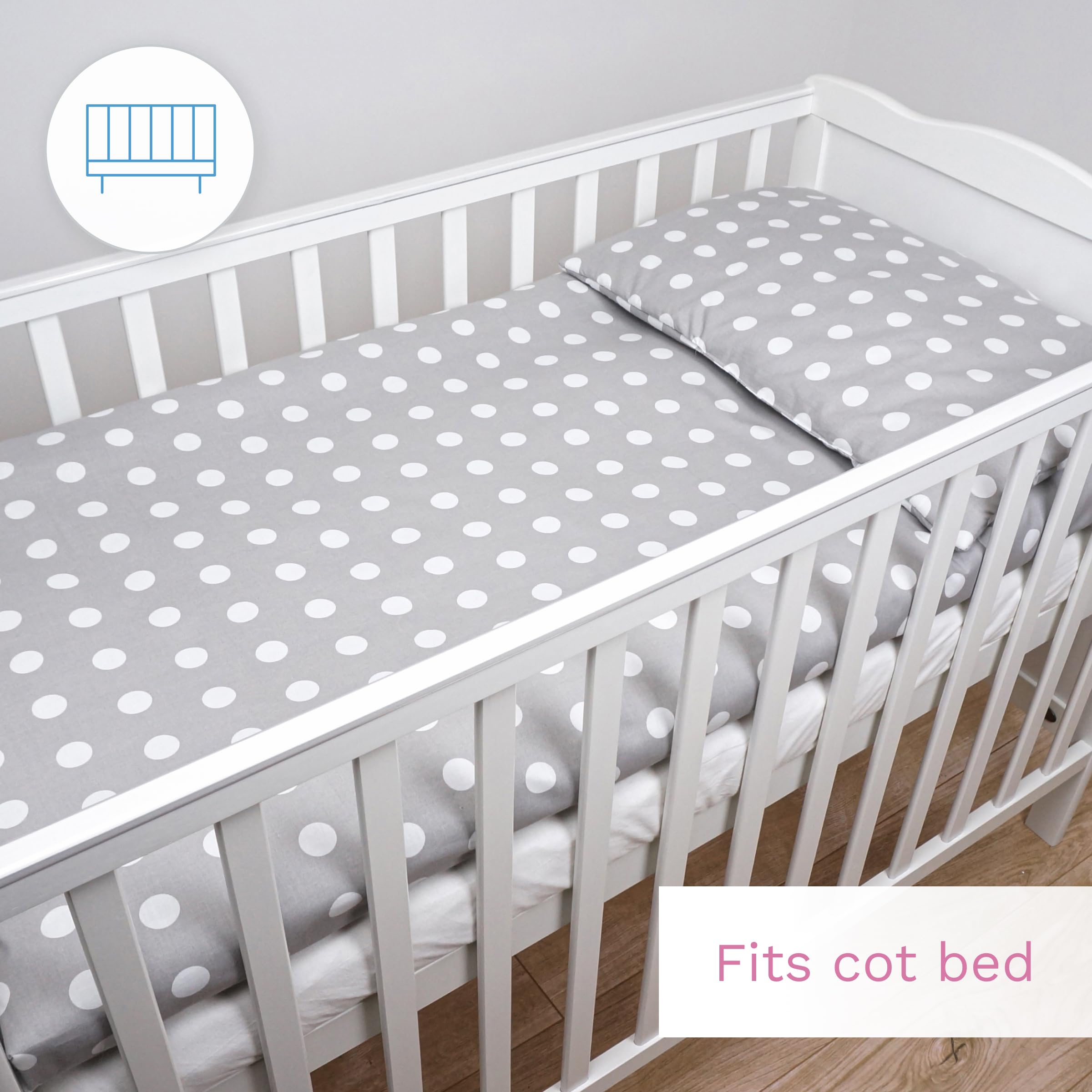 Baby Comfort Parure de Lit 2 Pièces Lit Bébé (Housse de Couette 135x100 cm et Taie d'oreiller 40x60 cm) - Motif 14