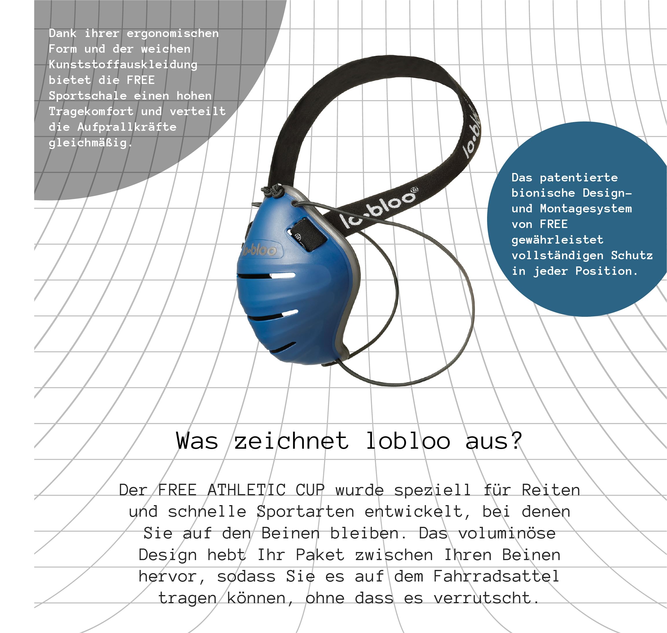 lobloo Free Male Patentierter Tiefschutz Suspensorium Unterleibschutz für aufrechte Aktivitäten wie Kickboxen, MTB, BMX, Cricket, Hockey, Baseball, Football. Größe für Jungen/Herren ab 13 Jahre