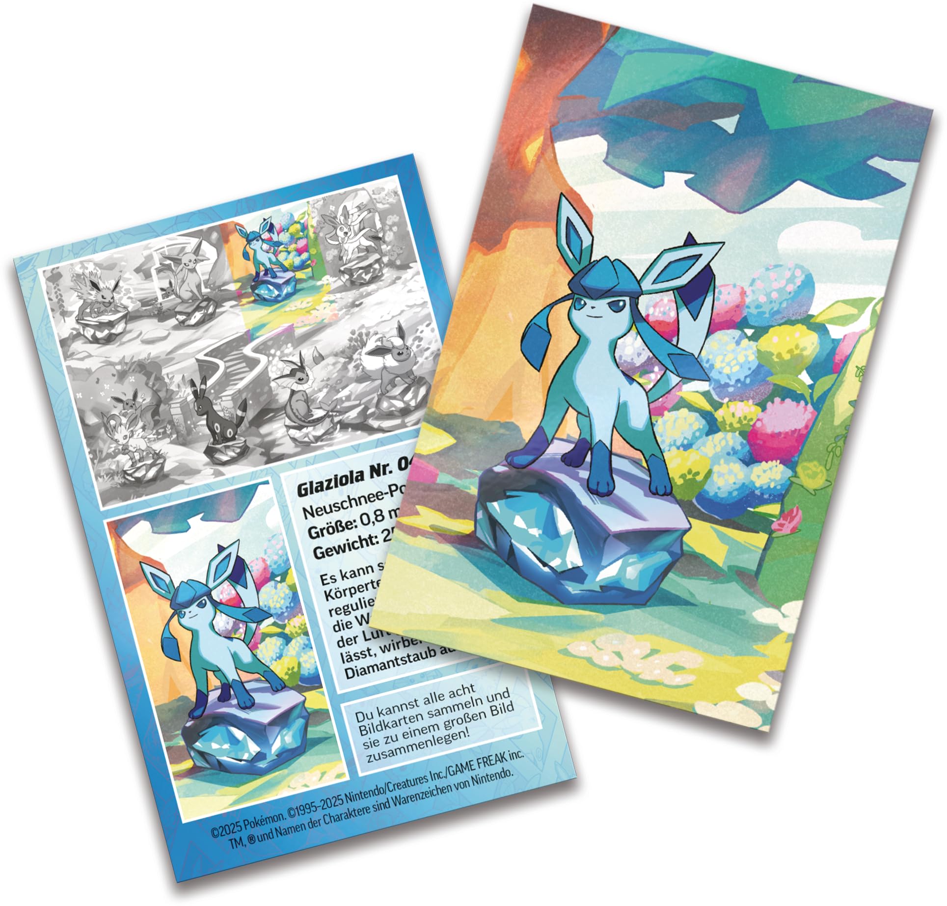 Pokémon - Gra karciana kolekcjonerska: Mini-Tin-Box Karmazyna i purpur – Pryzmatyczne zmiany: Glaziola (2 boosterpacks i 1 moneta)