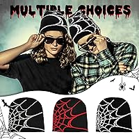 Vista 4 de Gorro de punto con orejas de gato para mujer, gorro de ganchillo con gorro de invierno a rayas, accesorios Y2K, gorros estilo gótico grunge