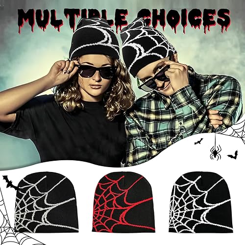 Miniatura 4 de Gorro de punto con orejas de gato para mujer, gorro de ganchillo con gorro de invierno a rayas, accesorios Y2K, gorros estilo gótico grunge