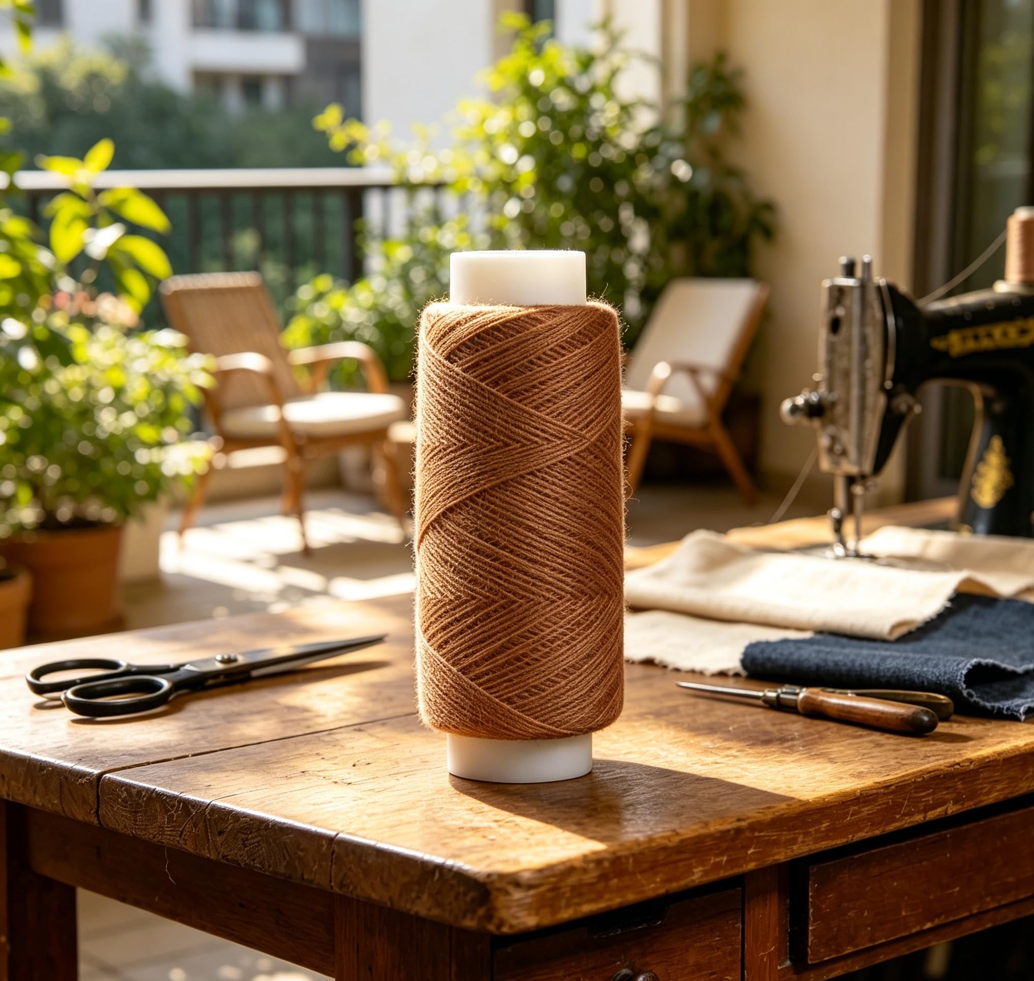 1 hilo de coser extrafuerte de poliéster, con hilo de coser para manualidades de cuero, color marrón