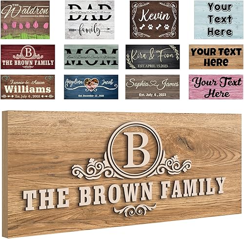 Letreros personalizados de madera 3D, decoración del hogar, regalos con texto, letreros de madera personalizados, tablero familiar de bienvenida