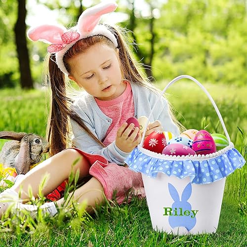 Miniatura 65 de Cestas de Pascua personalizadas para niños, cesta de Pascua, regalos de Pascua, cesta de conejo de Pascua, cesta de caza de huevos de Pascua, cesta