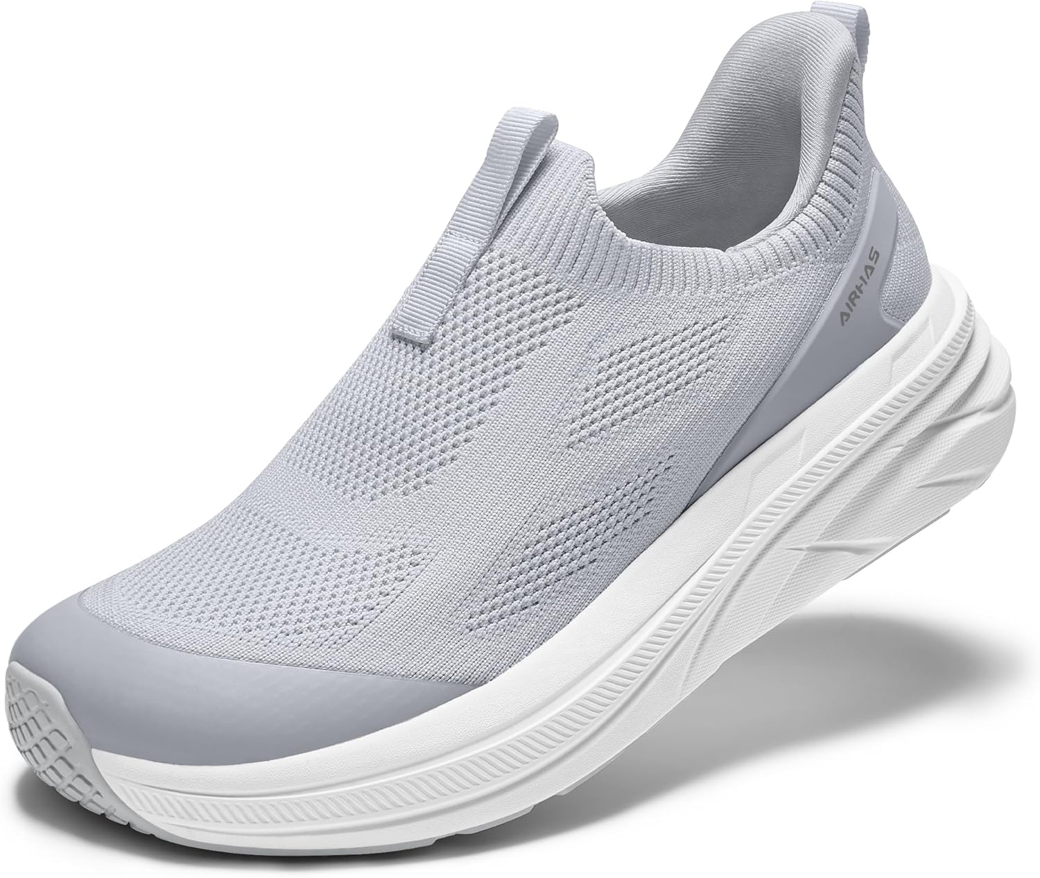 Womens Slip On Walking Shoes Breathable Sneakers for Women Lightweight Casual Shoes(Light Grey,11.0)