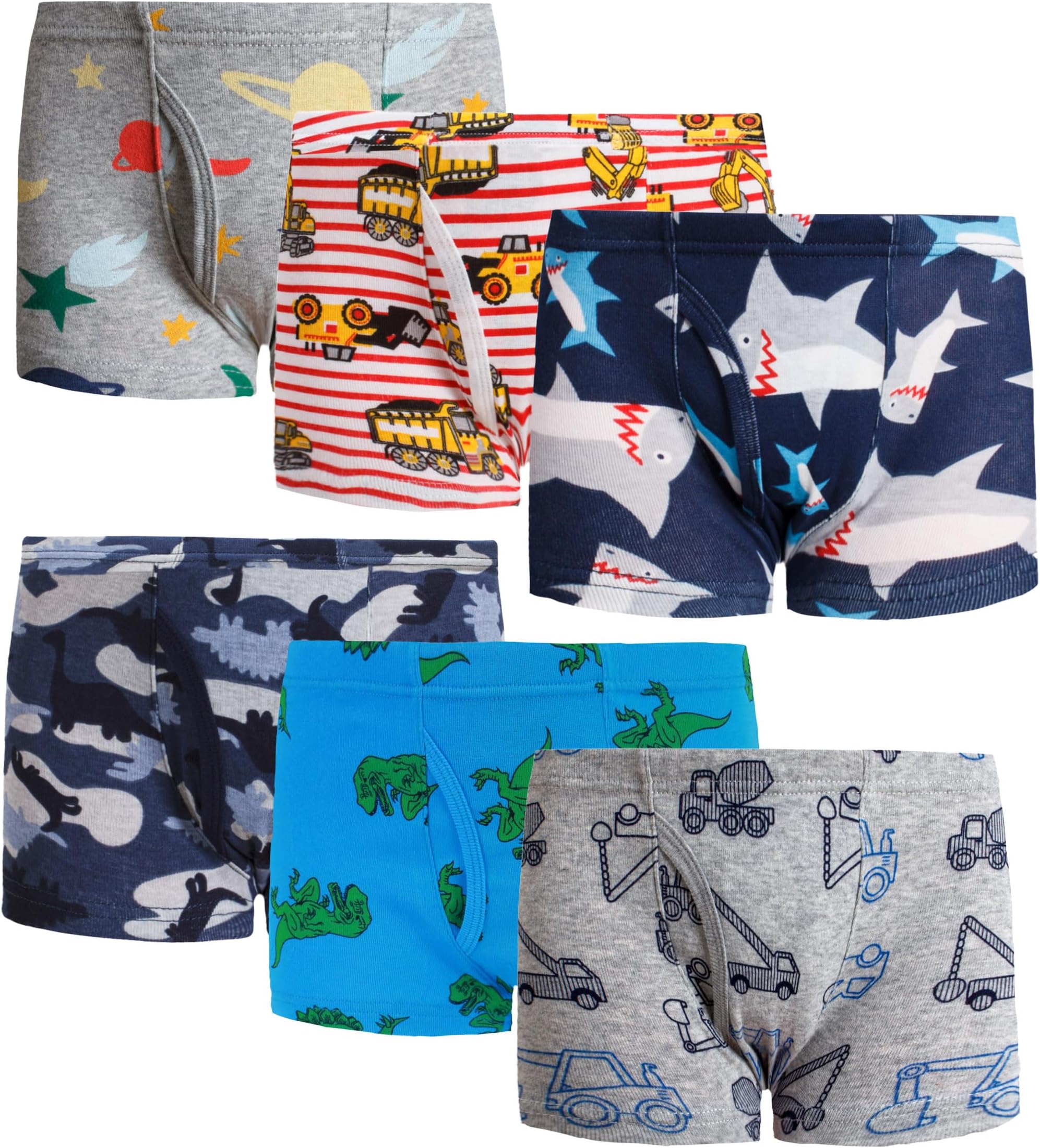 Boboking Little Boys Boxer Briefs Dinosaur Truck Shark Toddler Kids Underwear