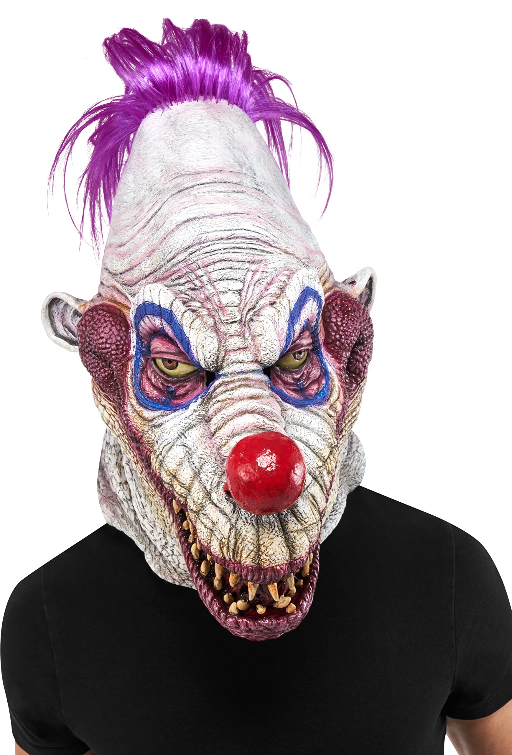 Rubies Men's Killer Klowns from Outer Space Deluxe Overhead Latex Mask, As Shown, One Size