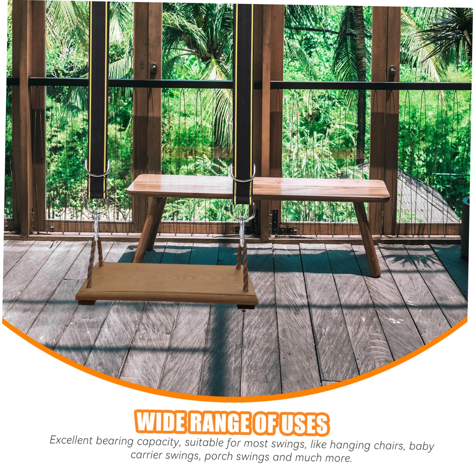 Balacoo Swing Rope Strap Kit 1 Set of Outdoor Swing Straps for Hammocks No Drilling Heavy Duty