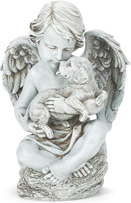 Cherub with Puppy Statue
