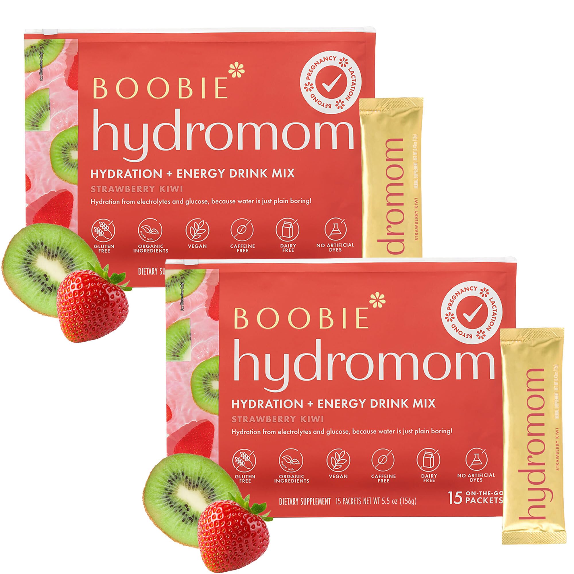 Boobie Hydromom Electrolyte Mix Hydration Boost - Blue Rasp Lemonade 15 Ct — Amazon image 12