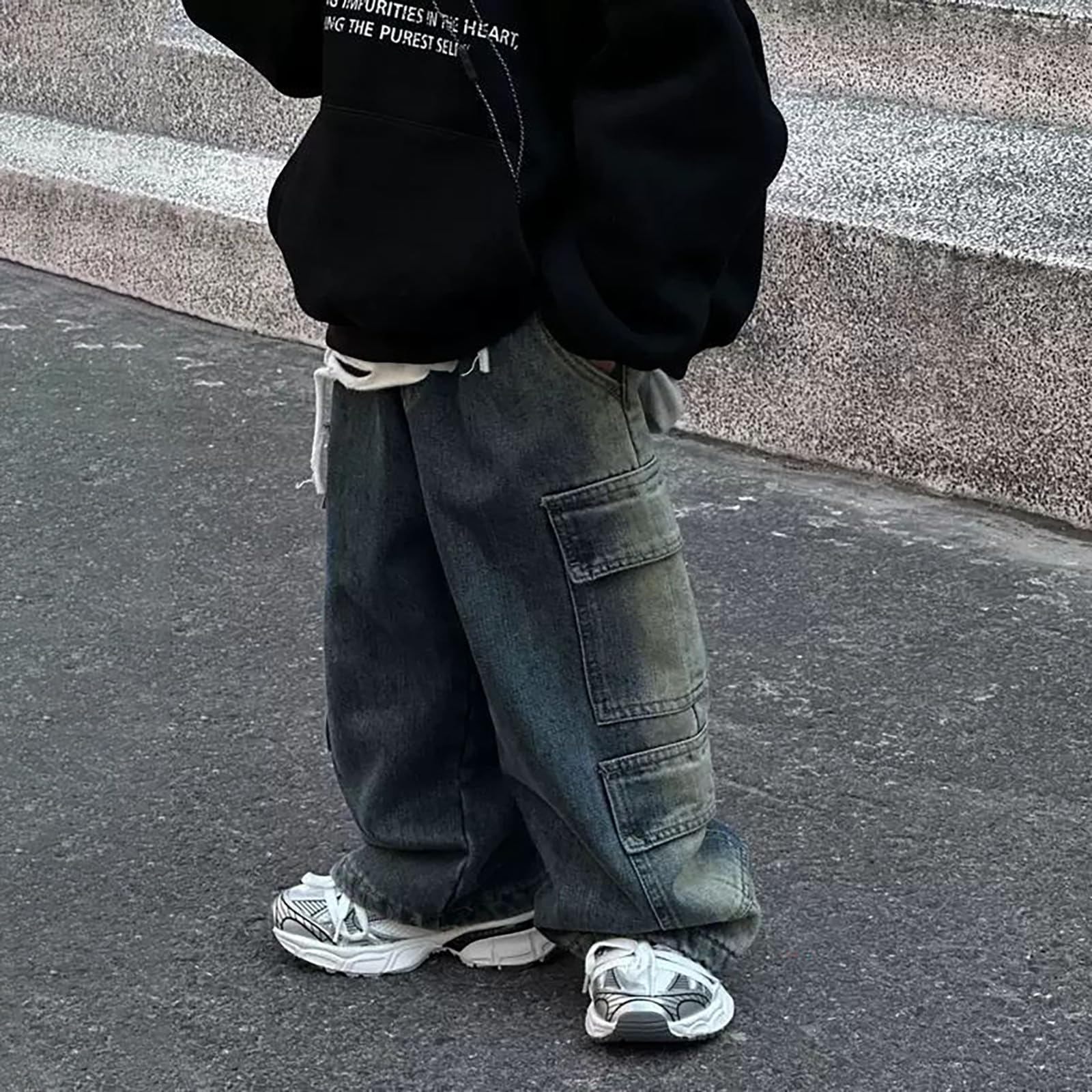 Generico Jeans Bambini e Ragazzi-Jeans Classici a Gamba Dritta per Ragazzi, Comodi Pantaloni in Denim dalla vestibilità Ampia alla Moda per Bambini Neonati, Ideali per l'uso Quotidiano.