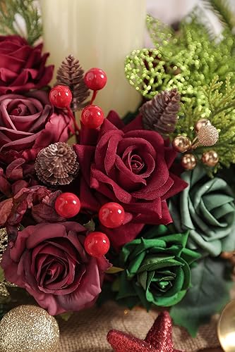 Miniatura 19 de YYHUAWU Juego de flores artificiales, caja de hojas de flores falsas con tallos para ramos de boda, centros de mesa, arreglos florales, decoración