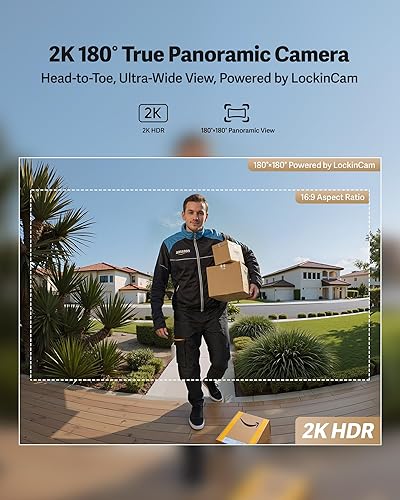 Miniatura 6 de Lockin Cerradura inteligente Veno Plus con baterías intercambiables duales, energía de 6 meses, cámara 2K 180 y timbre de video, entrada de vena de