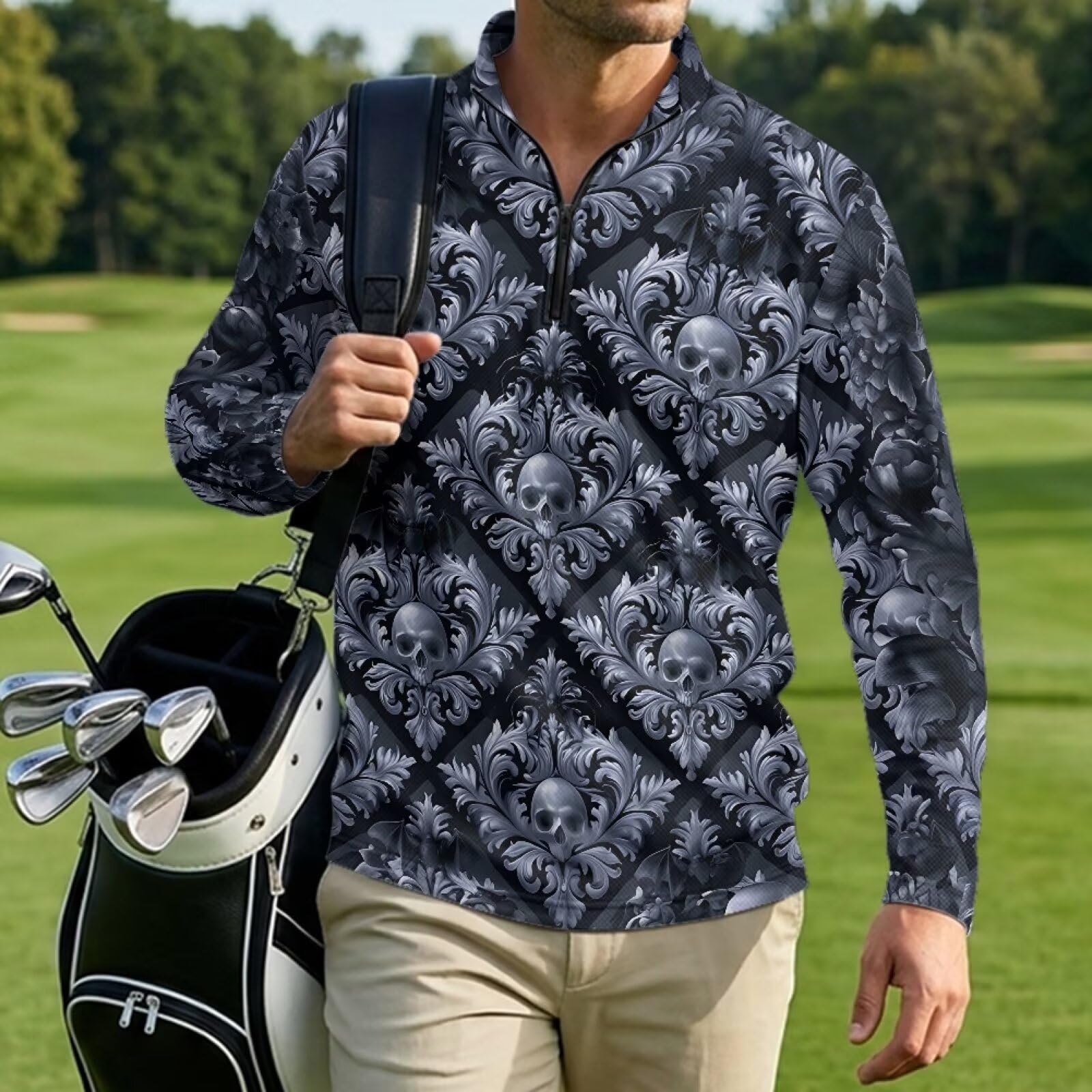 Polo da uomo a maniche lunghe raglan ad asciugatura rapida