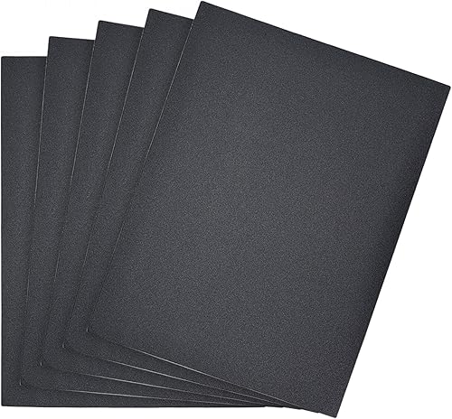 uxcell Hojas de lijado de 280 granos de 9 x 11 pulgadas, papel de lija de carburo de silicio seco húmedo para muebles de madera, pulido de metal, 5