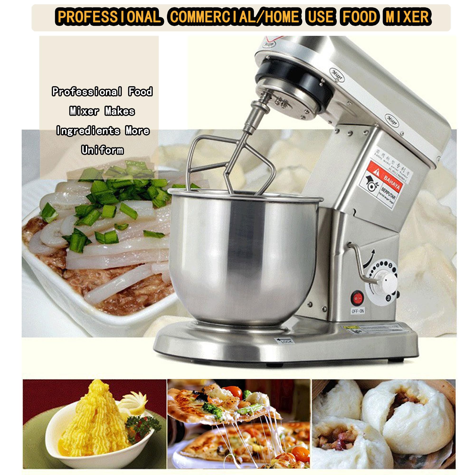 Batidora de pie 3 en 1, mezclador de alimentos comercial multifunción de 500 W, equipo de panadería de 3 velocidades con batidor K, gancho de masa y batidor, máquina de masa resistente silenciosa, 5 L
