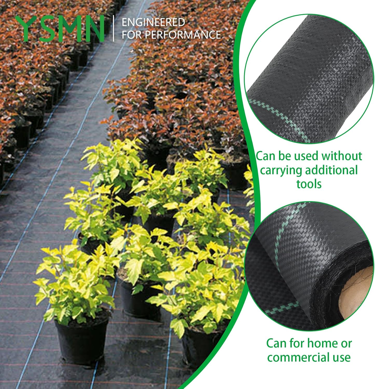 Weed Barrier Fabric Planting Cover - 6 x 250 FT Heavy Duty Landscape Fabric Ground Cover Block for Outdoor Planting