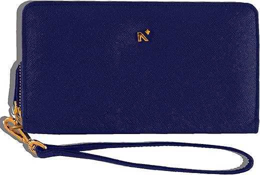 NEORAH – Dark Blue Women's Long Wallet | Handcrafted Vegan Leather Ladies Wallet with Zip Around Closure|Multiple Card Slots for Credit Cards, Debit Cards| Store it for Cash, Mobile,Pen & trinkets