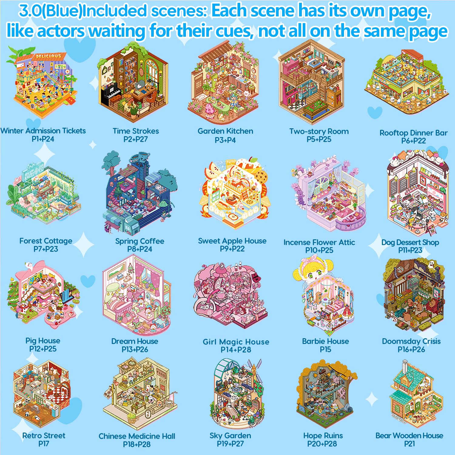 Kunoli 40 Sets DIY 3D House Stickers Scene Kit, Sticker Therapy - Image 4
