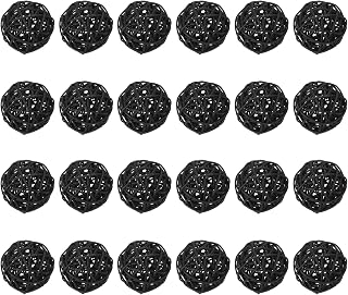 sourcing map 24 bolas de mimbre de ratán de 2.4 pulgadas, bolas decorativas de ratán para rellenar jarrones para bodas, fiestas, centros de mesa, cuencos, decoración del hogar, color negro
