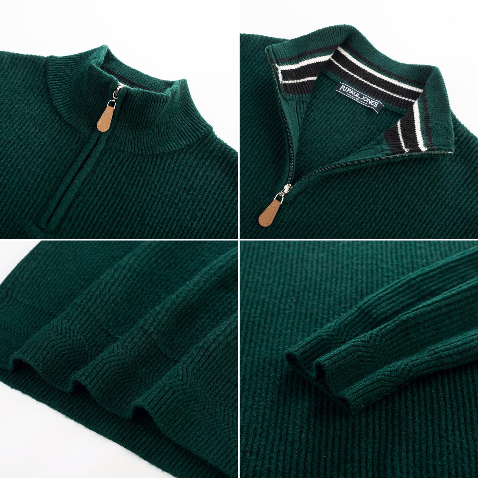 PJ PAUL JONES Pullover Herren 1/4 Zip Troyer Winter Strickpullover Sweater | Stehkragen,Half Zip Pullover,Pulli Arbeitspullover,Warm Langarmshirt