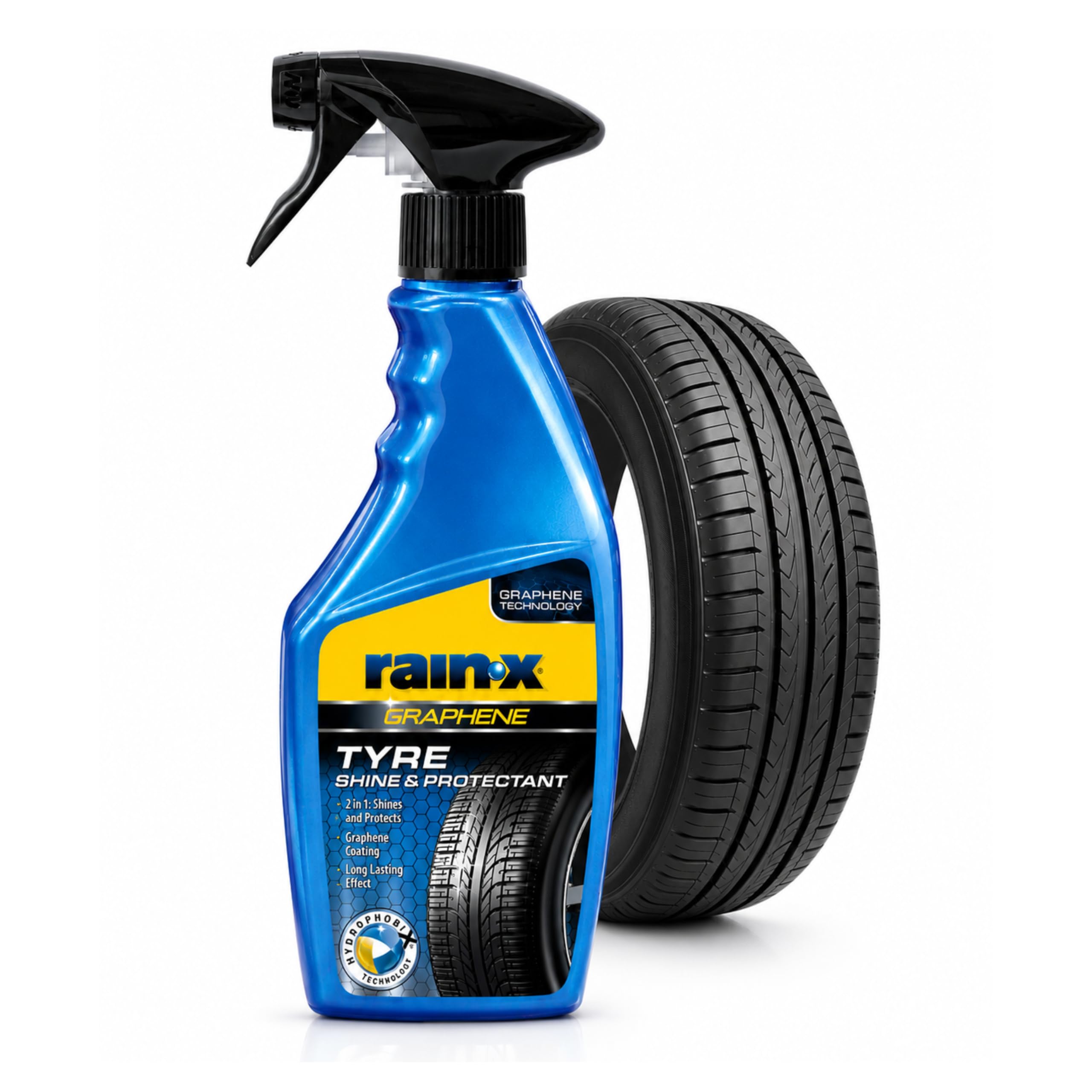 Rain-X Graphene Tyre Shine & Protectant - Deep Black Glossy Finish - 500ml