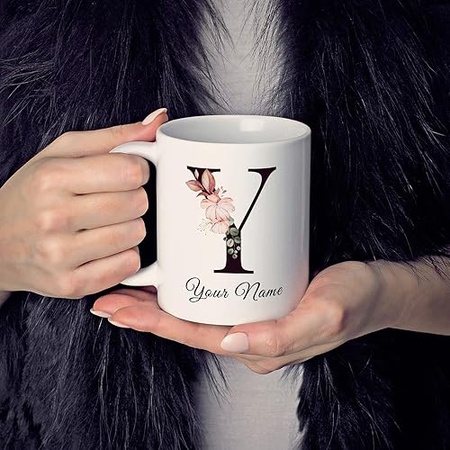 Miniatura 4 de Livado Taza de café personalizada, regalo para mujeres, monograma con nombre e inicial, bonita taza de café para ella, mamá, esposa, novia en