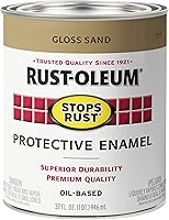 Vista 34 de Rust-Oleum 7770502-2PK - Pintura anti-óxido para aplicación con brocha, cuarto de galón, almendra brillante, (paquete de 2)