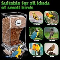 Vista 7 de Yaomiao 4 unidades de comederos para pájaros pequeños sin ensuciar, dispensador automático de agua para periquitos transparentes y accesorios