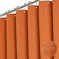 Vista 35 de BTTN Cortina de ducha extra ancha, de 108 x 72 pulgadas, juego de cortina de ducha de tela impermeable texturizada de lino con 18 ganchos