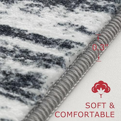 Miniatura 2 de KOZYFLY Alfombra de área moderna de 3 x 5 pies, color degradado, alfombra lavable para dormitorio, antideslizante, suave, resistente a las manchas,