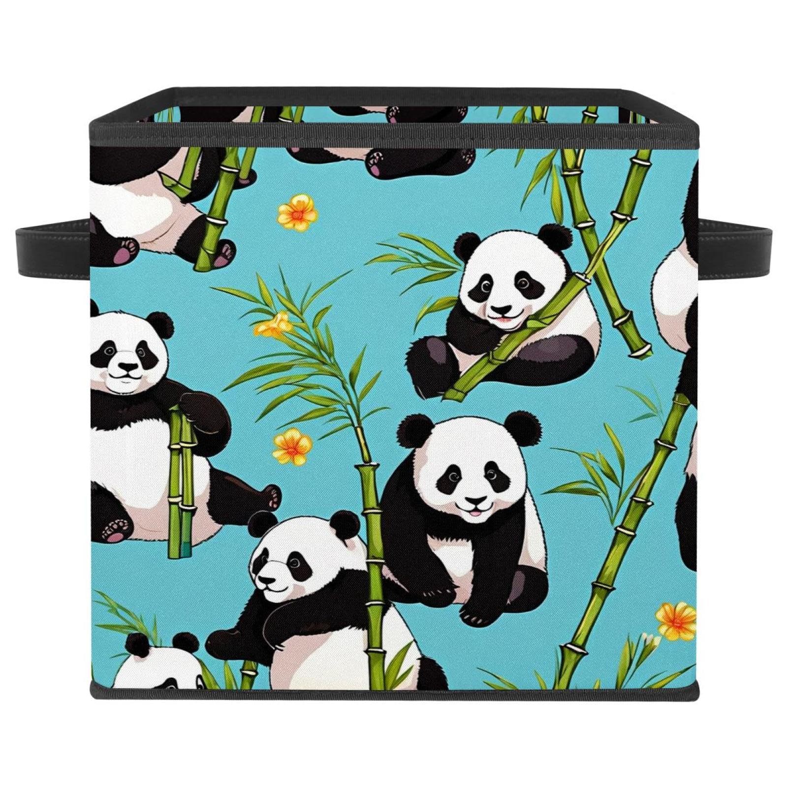 Grand bac de rangement cube anti-désordre pour trier rapidement la maison motif panda