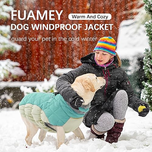 Miniatura 7 de FUAMEY Chaqueta de invierno para perro, abrigos para clima frío para perro, chaleco acolchado para perro, ropa cálida con cremallera, resistente al