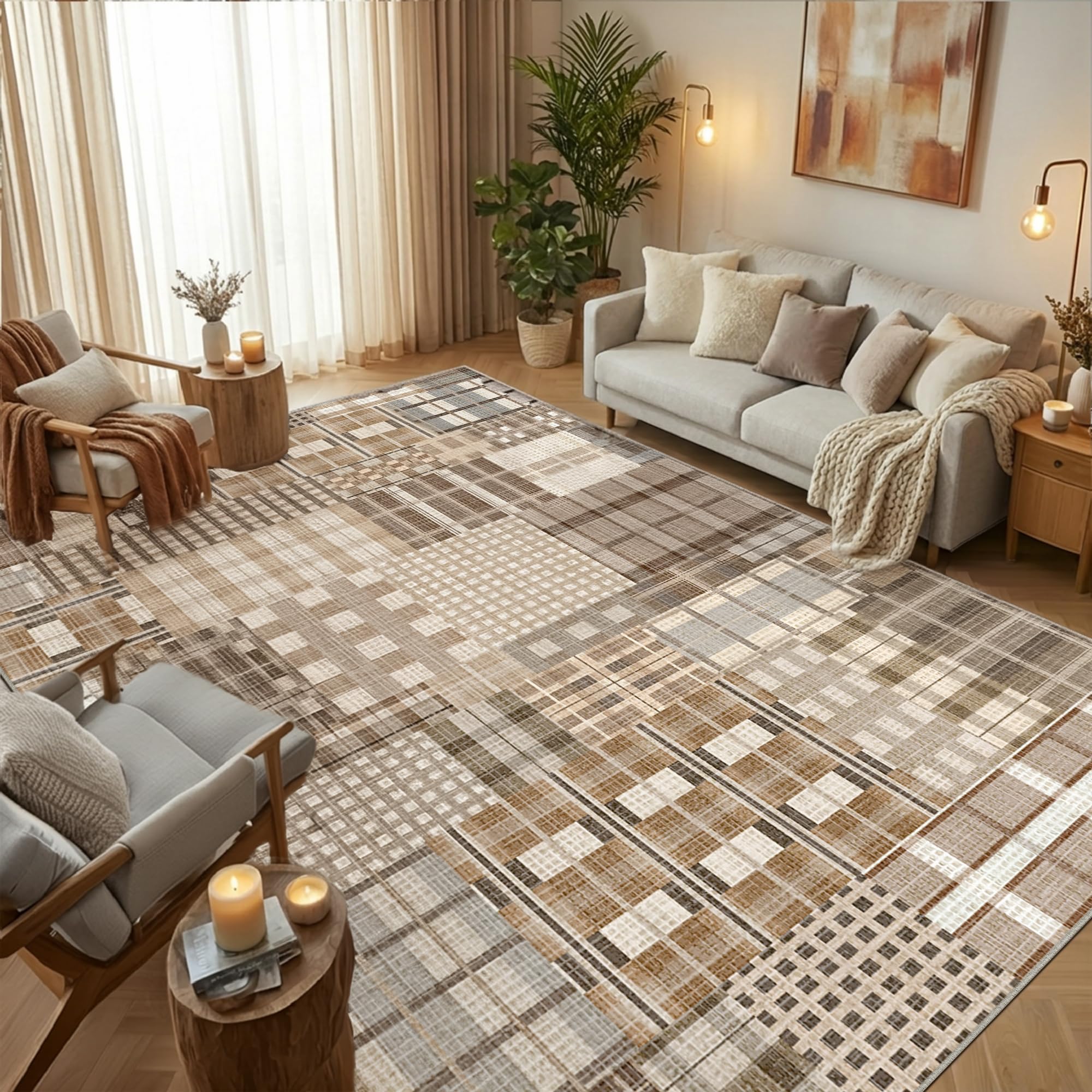 Tapis abstrait moderne haut de gamme aux finitions soignées 160x230