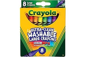 Crayola Ultra Clean Jumbo Washable Crayons for Kids, 8 Vibrant Colors