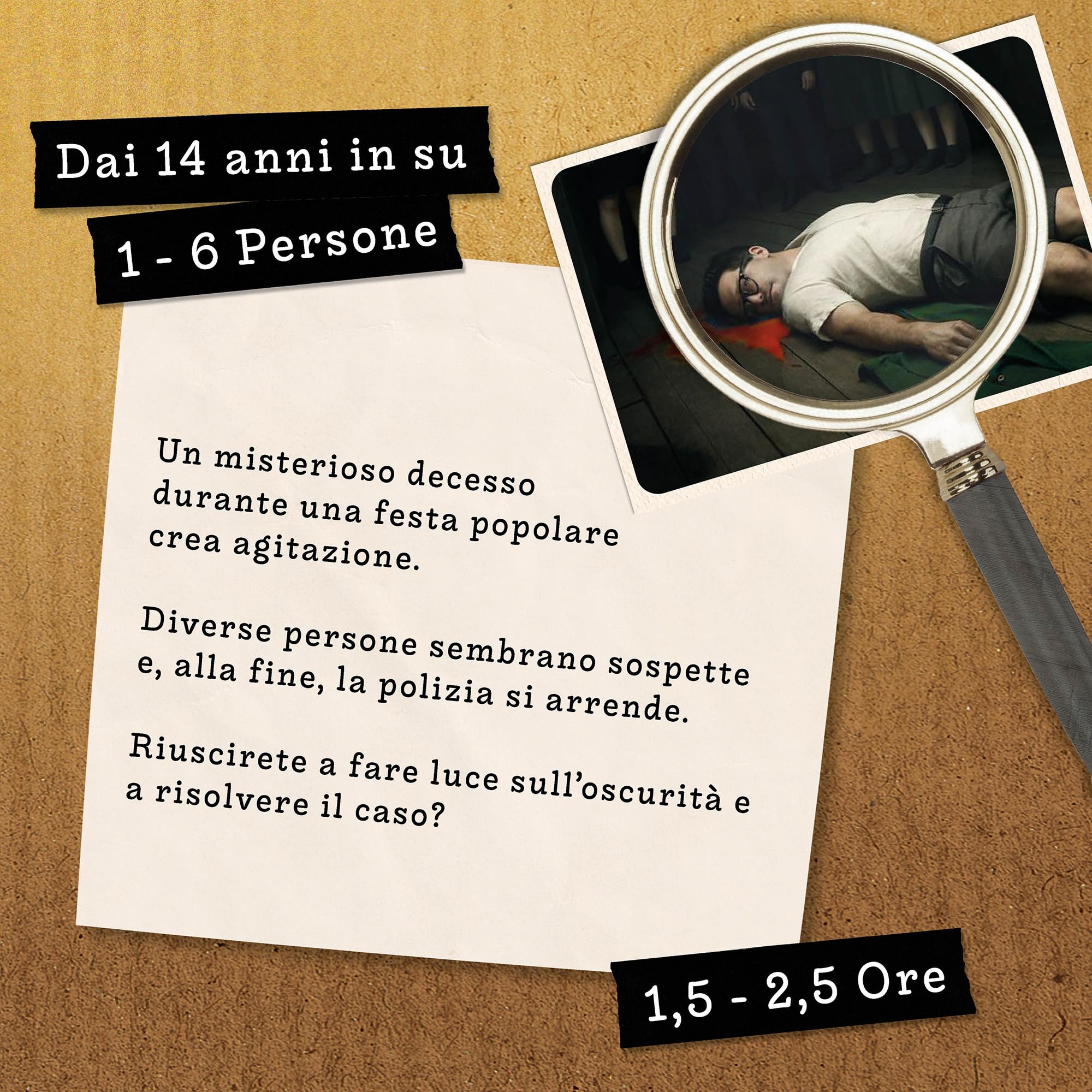 Hidden Games Luogo del Reato – Il caso di Villasetia – Gioco investigativo, tipo Escape Room da tavolo, giochi nascosti, risolvi un caso, detective gioco, caso da risolvere