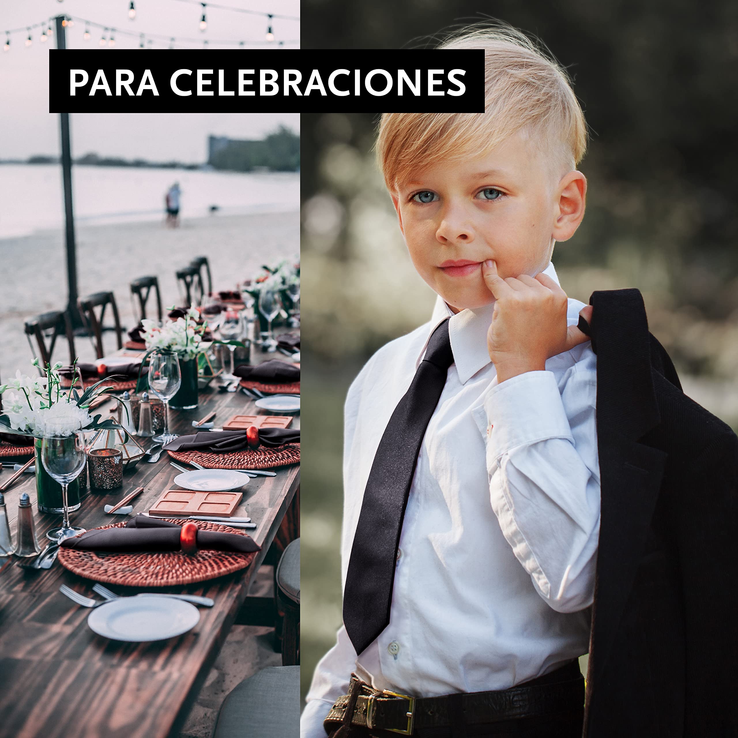 DonDon Corbata para niños con aire de seda y con elástico brillado 2-5 años