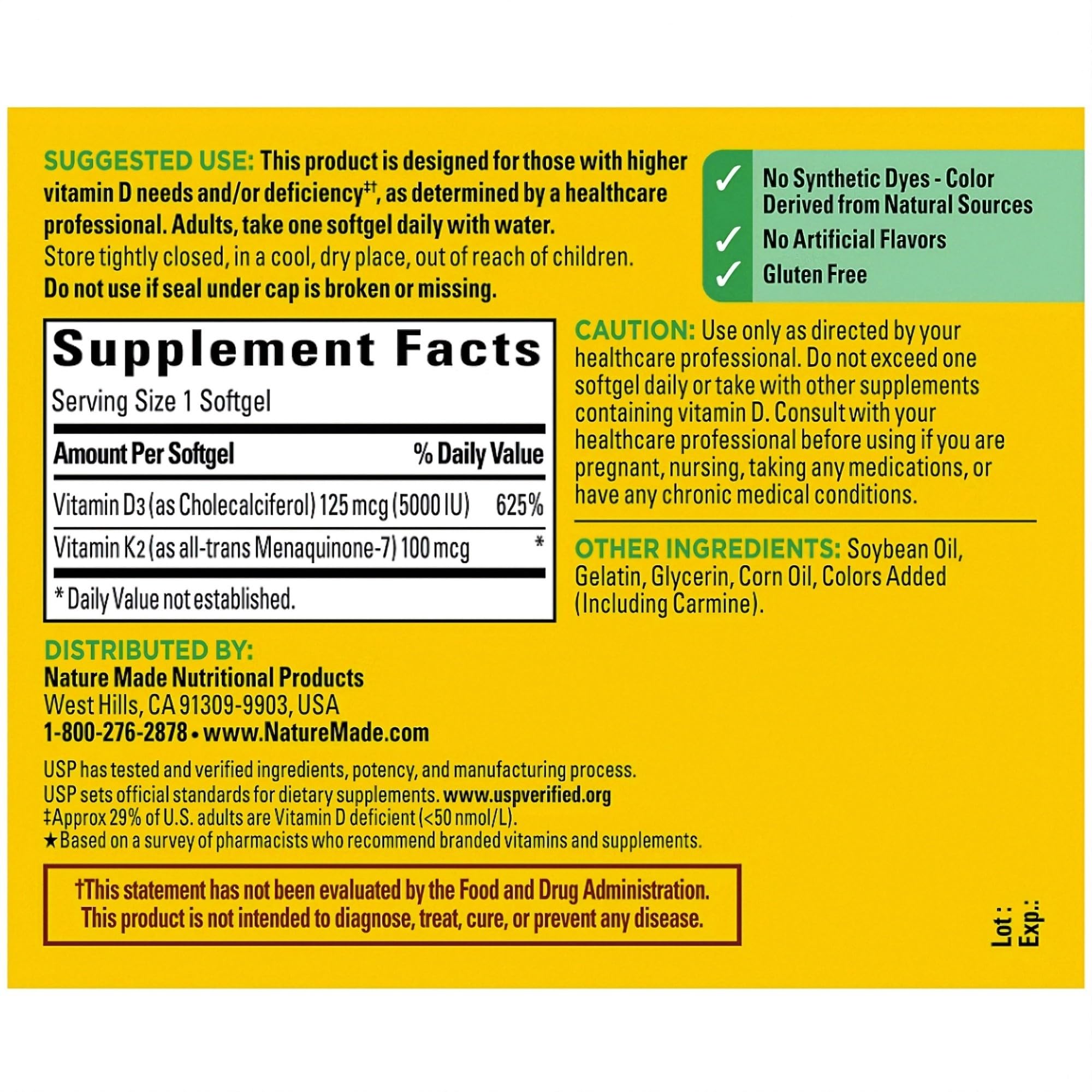Nature Made Vitamin D3 K2 Supplement, 90 Softgels — Amazon image 5