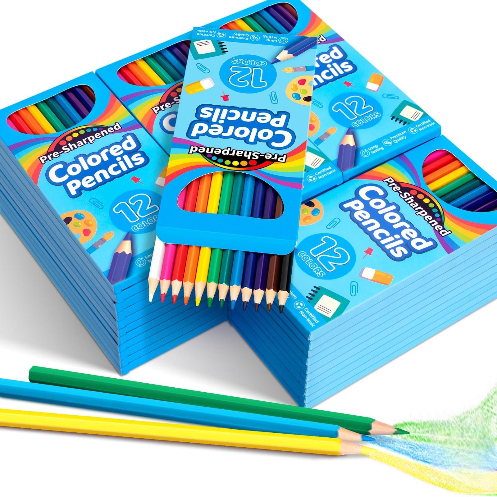 432 Count Colored Pencils Bulk, 36 Pack Colored Pencils for Kids, Pre-sharpened Coloring Pencils in 12 Vibrant Colors, Bulk School Supplies for
