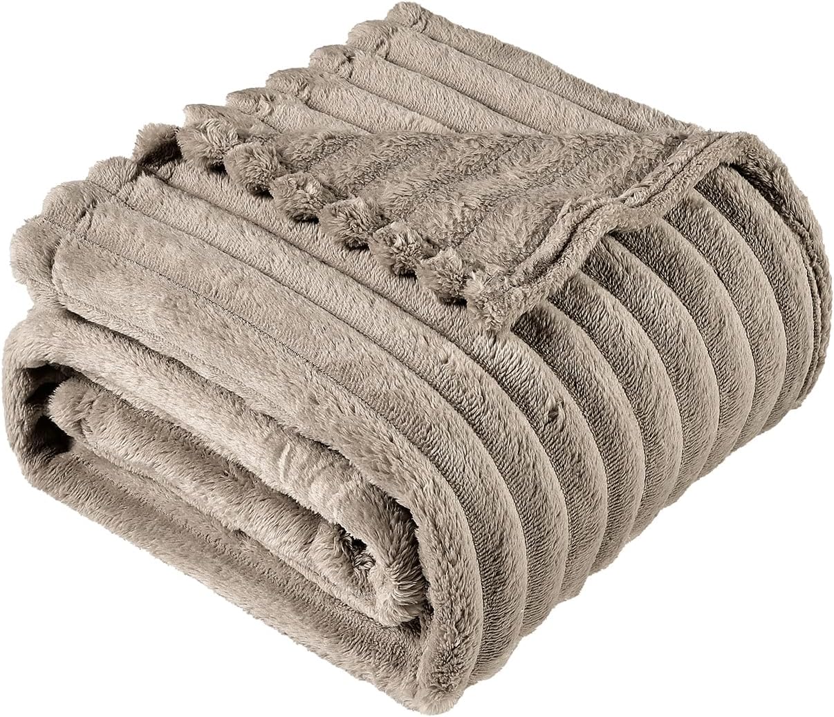BOURINA Flannel Throw Blanket Fleece Throw Outdoor Blanket White 50x60 inch