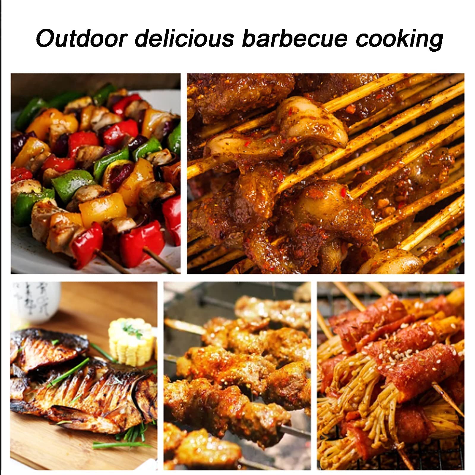 Braciere da Esterno a Legna, con parascintille, attizzatoio per Camino, braciere da Cortile all'aperto, con Set per Barbecue
