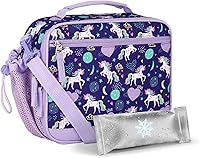 Vista 10 de Choco Mocha Lonchera con teñido anudado para niñas, loncheras para niñas, bolsa de almuerzo escolar, bolsas de hielo con correa para el hombro