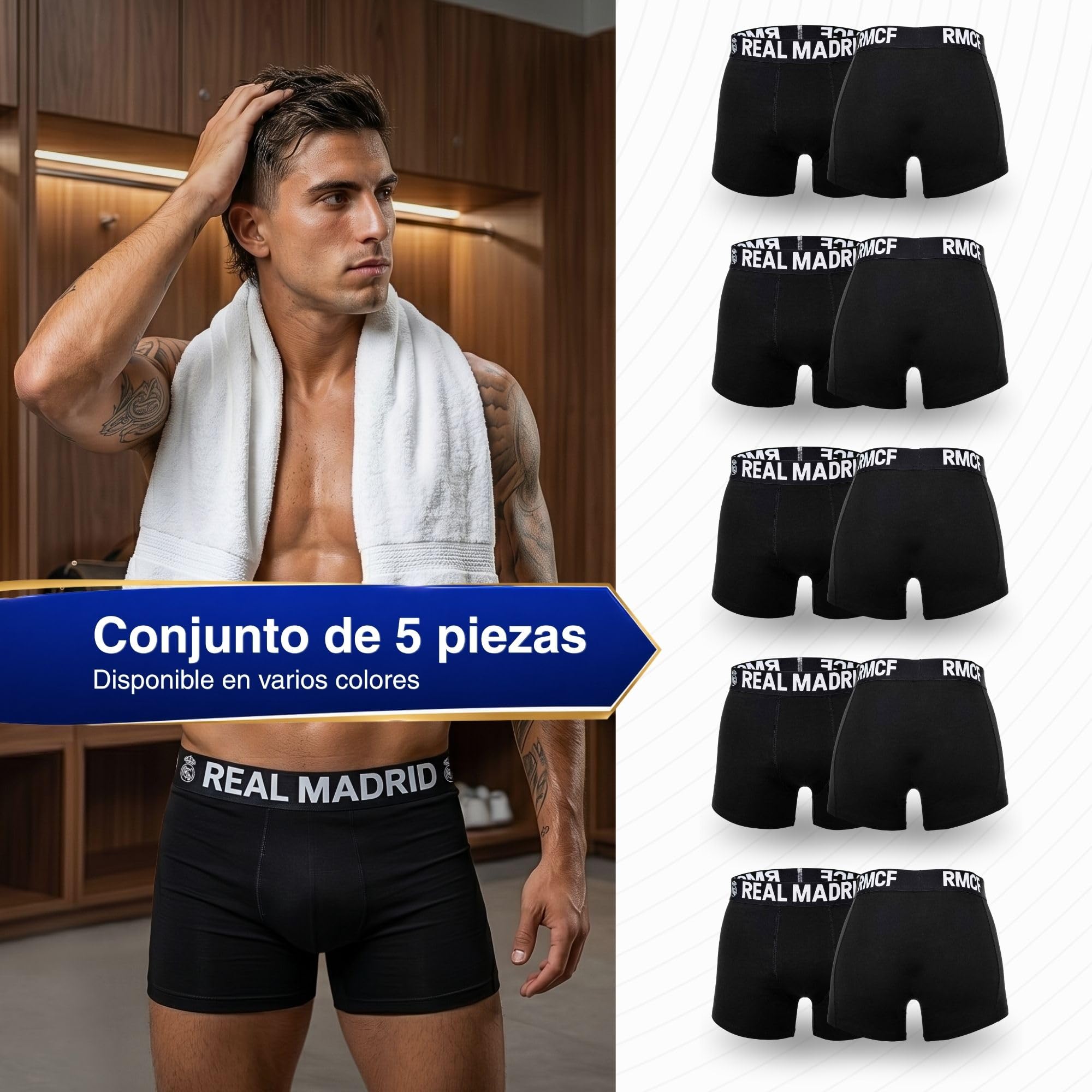 Real Madrid Bóxer Hombre, Pack 5