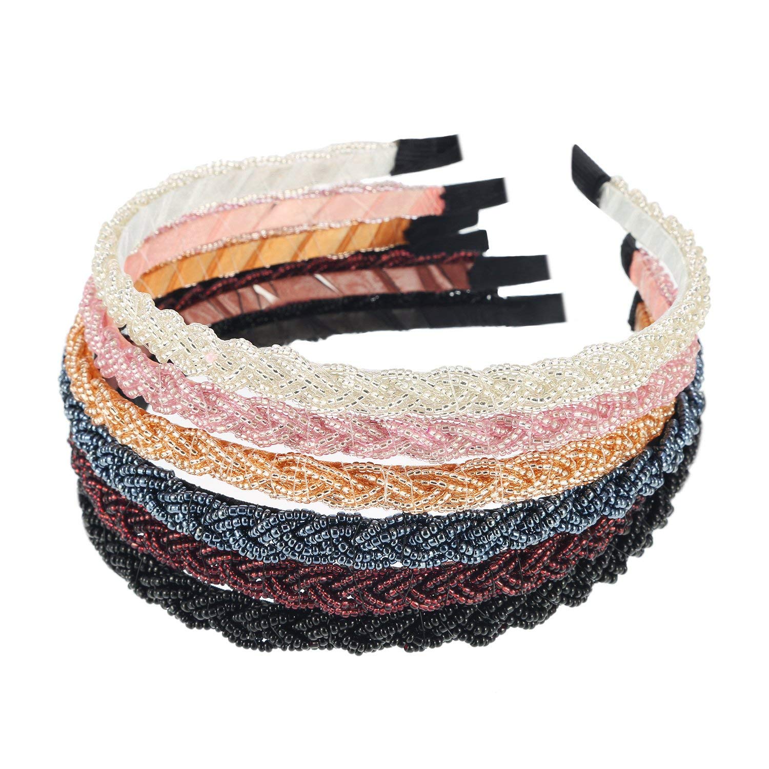 Kiyan 6 Pieces Beaded Hair Hoop Headband, Multicolor (B09Y61VDWD) Amazon Price History, Amazon Price Tracker