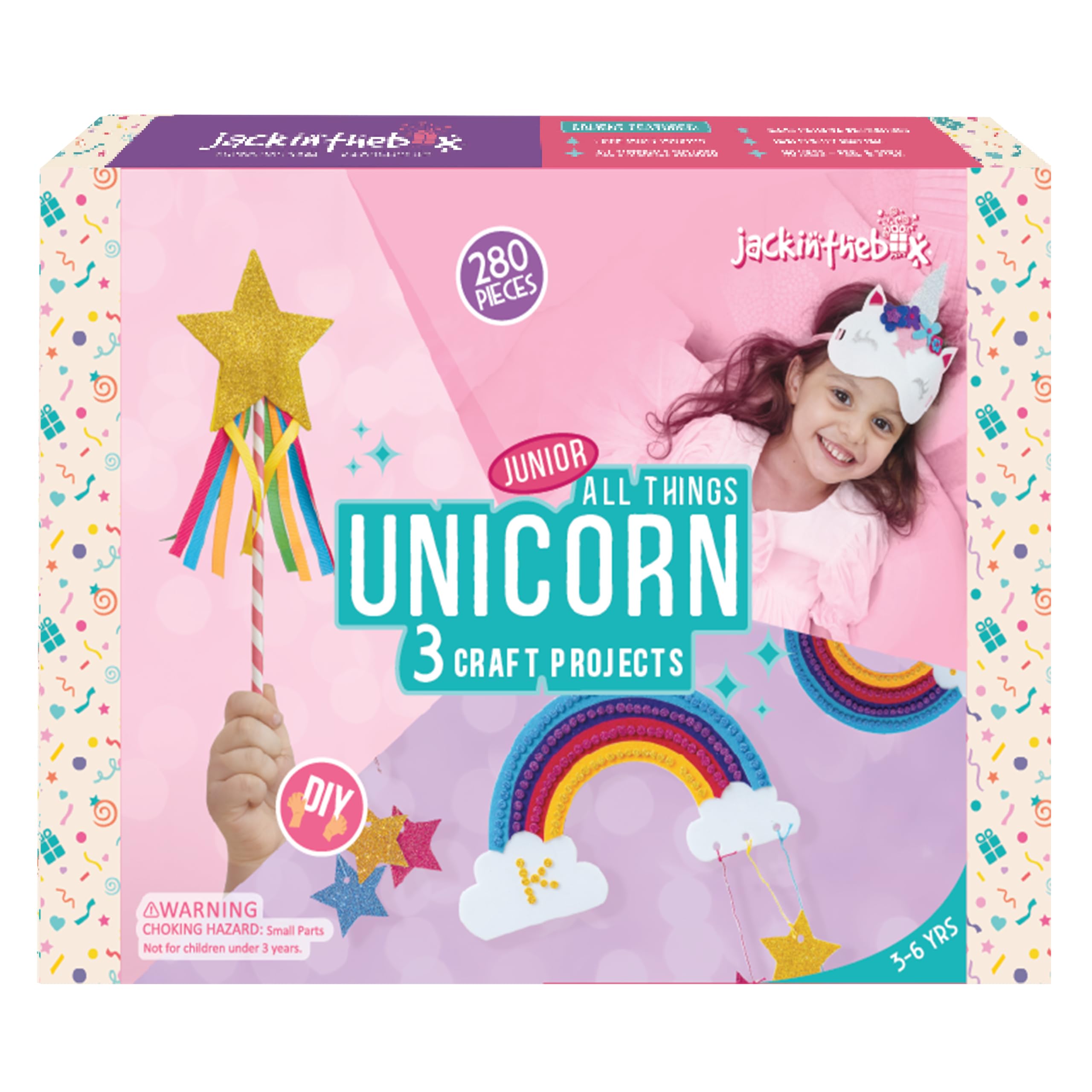 jackinthebox Unicorn Craft kit for 3 to 5 Year olds, 3 Craft Projects, Great Gift for Girls Ages 3 4 5 Years, No Mess Art for Kids, Craft Kits & Supplies, DIY Creative Activity (B08HXV7TVM) Amazon Price History, Amazon Price Tracker