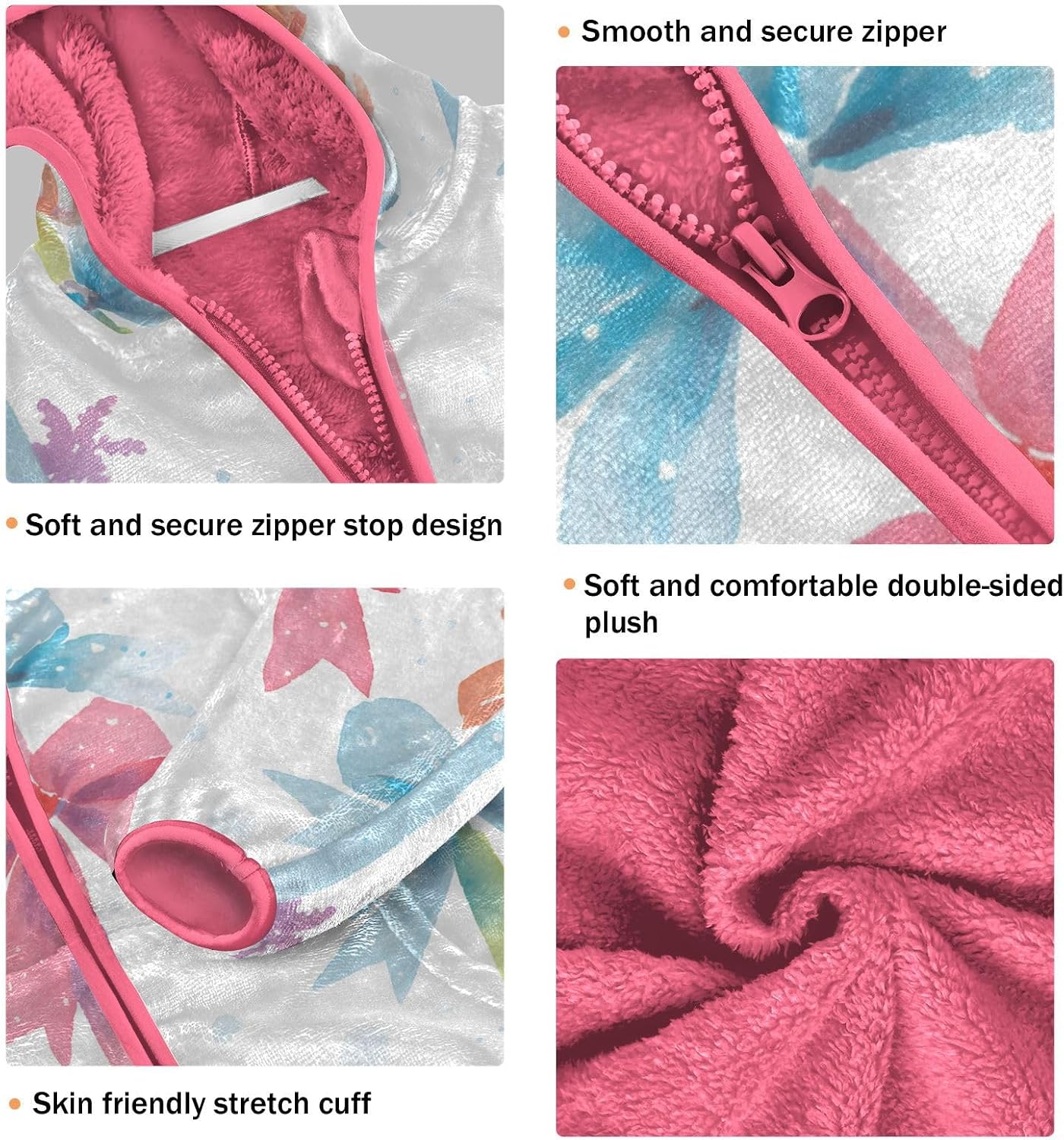 Girls Hoodie Outfit Blue Pink Gift Bow Pattern Zipper Sweatshirt Coat Fleece Jacket for Kids 3-10T